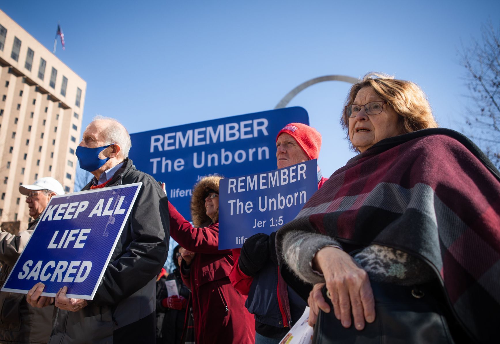 Anti-Abortion advocates rally in St. Louis on the anniversary of Roe v. Wade